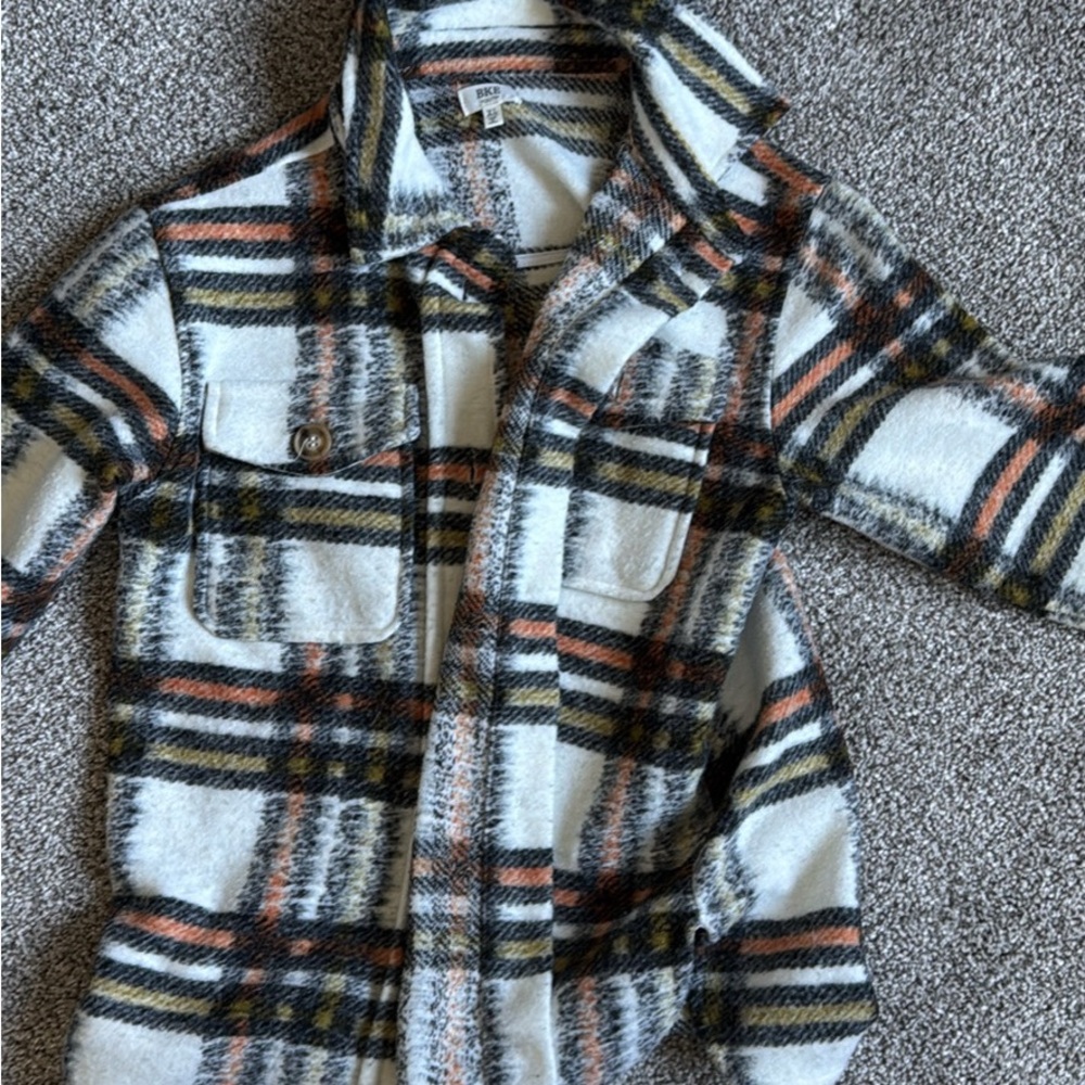 Plaid Kids Shirt in Black, White, and Orange